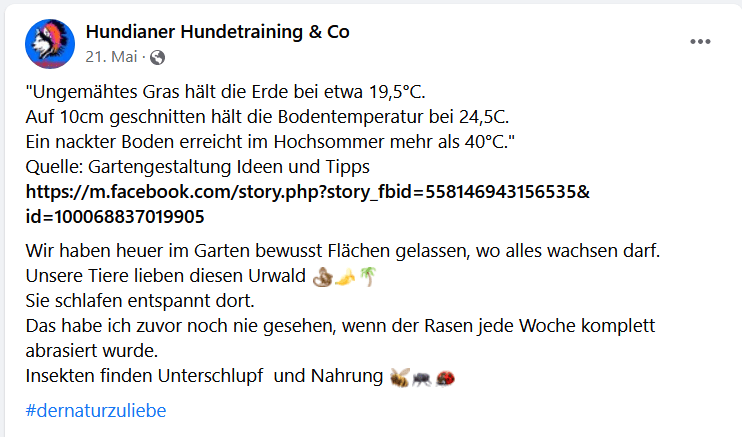 Post aus einer Facebookseite.