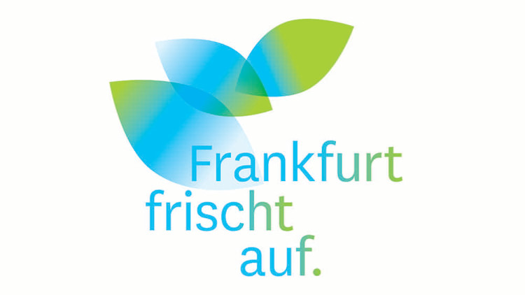 Das Logo für das Programm Frankfurt frischt auf zeigt Blätter und die Schrift